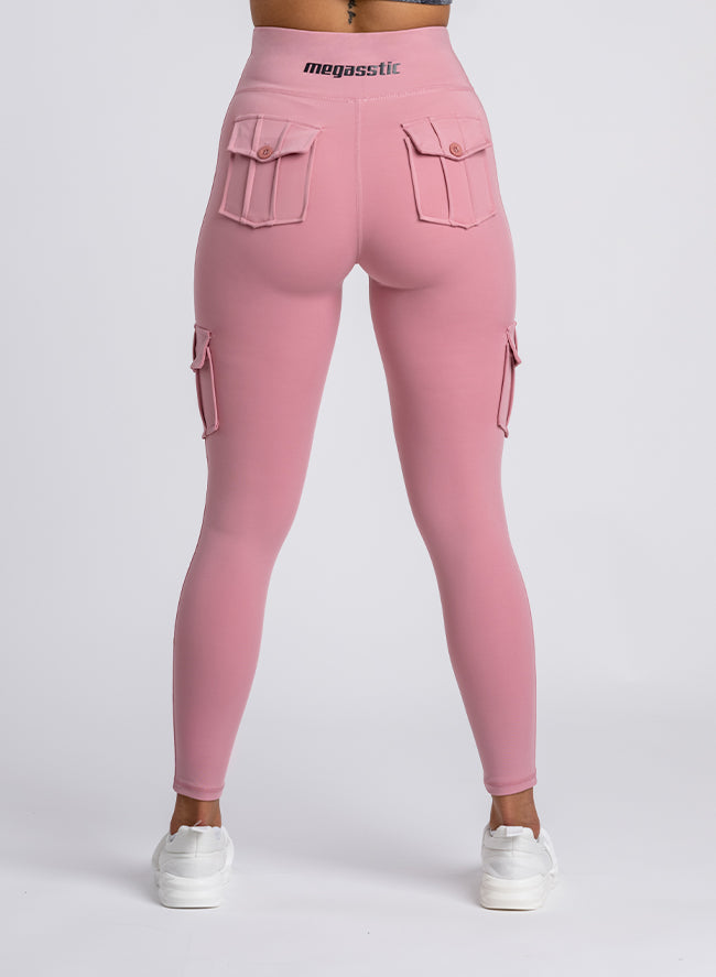 Megasstic Cargo Pink leggings from behind